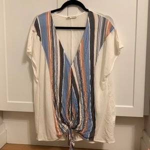 Zara’s front tie, patterned t-shirt- size M